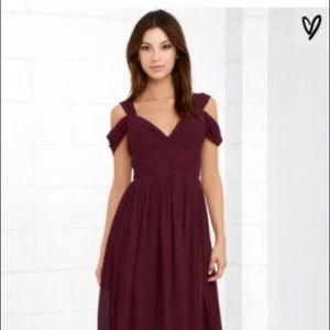 Lulu’s Make Me Move Burgundy Dress Petite Hem XS